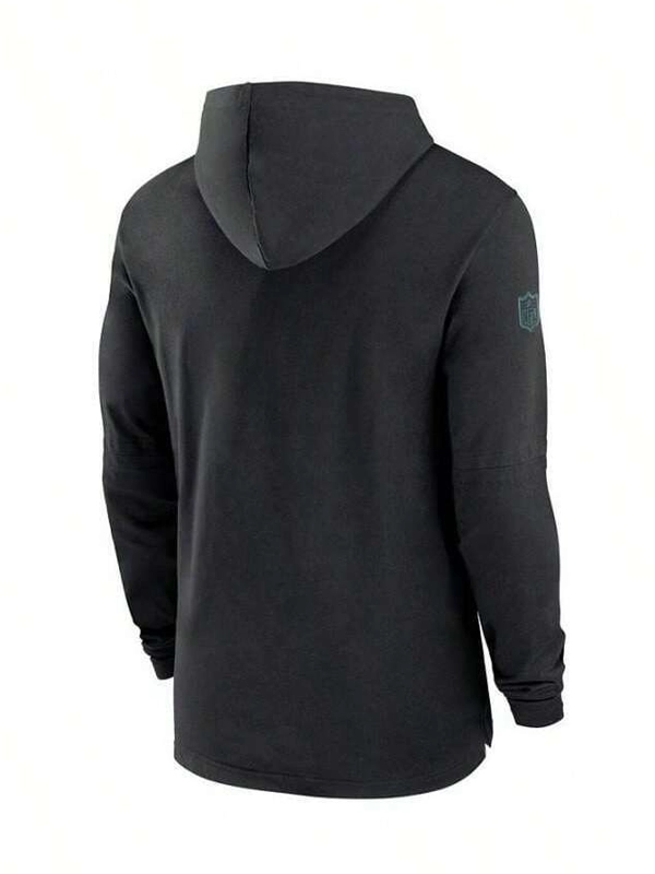 Philadelphia Eagles Sideline Black Hoodie Long Sleeve T-Shirt