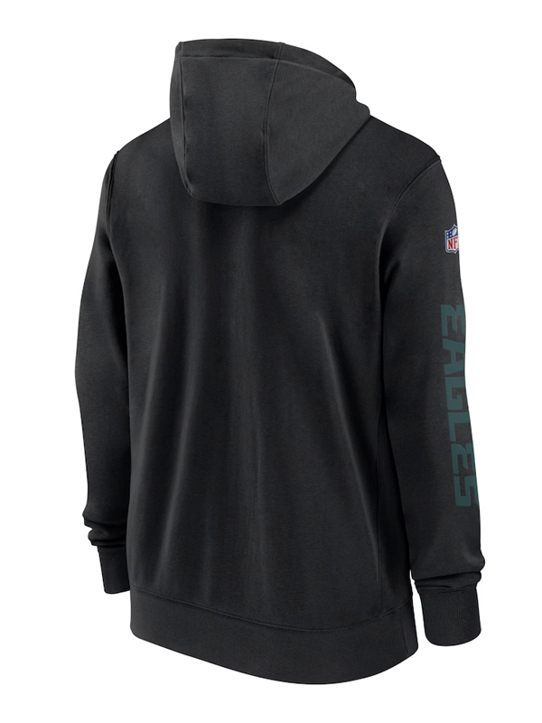 Philadelphia Eagles Sideline Club Black Full-Zip Hoodie