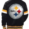 Pittsburgh Steelers Black Satin Varsity Jacket