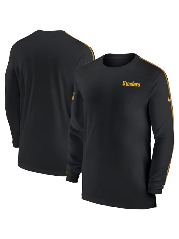 Pittsburgh Steelers Black Sideline Coach Long Sleeve T-Shirt