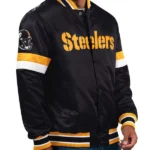 Pittsburgh Steelers Starter Black Satin Varsity Jacket