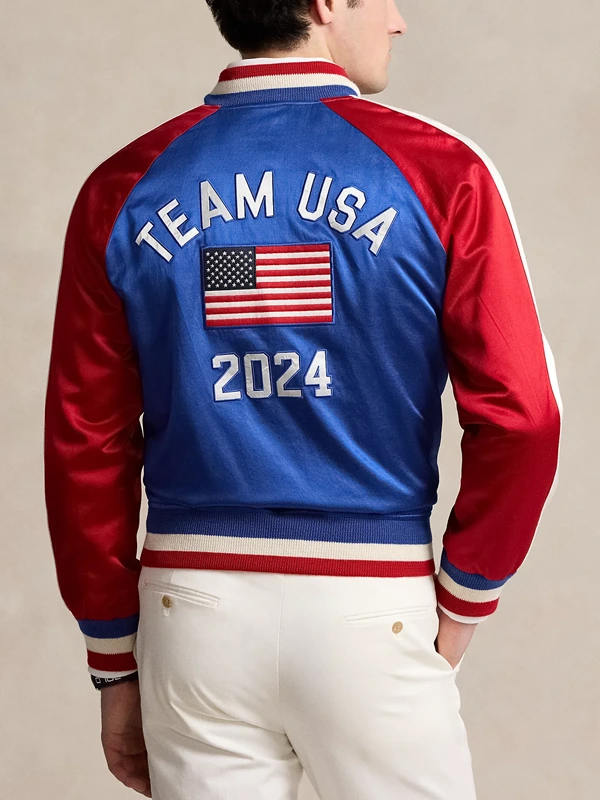 Polo Ralph Lauren Team USA Satin Baseball Olympic Jacket