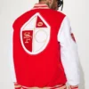 Red and White 49ers Varsity Jacket