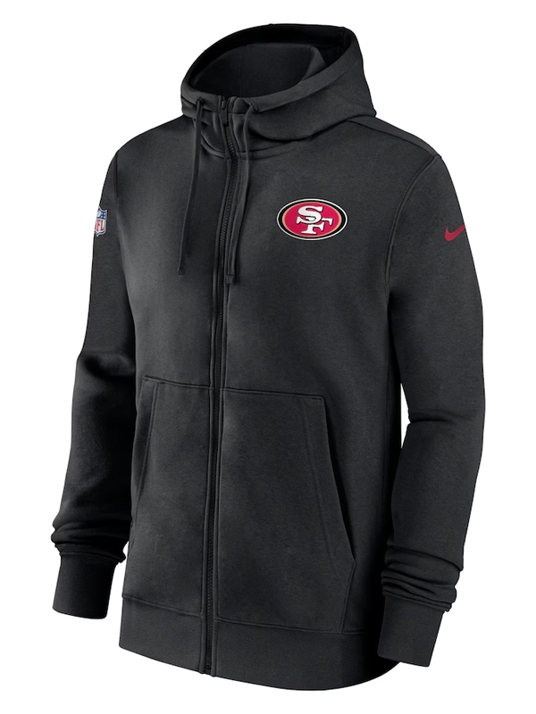 San Francisco 49ers Black Zip Up Hoodie