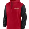 San Francisco 49ers Red and Black Sideline Pre-Game Half-Zip Hoodie Jacket