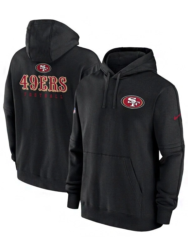 San Francisco 49ers Sideline Club Black Pullover Hoodie