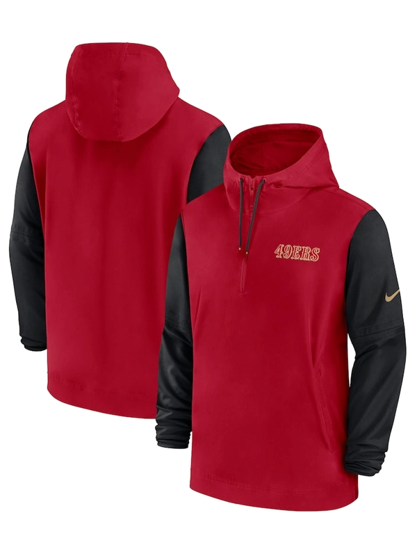 San Francisco 49ers Sideline Pre-Game Half-Zip Hoodie Jacket