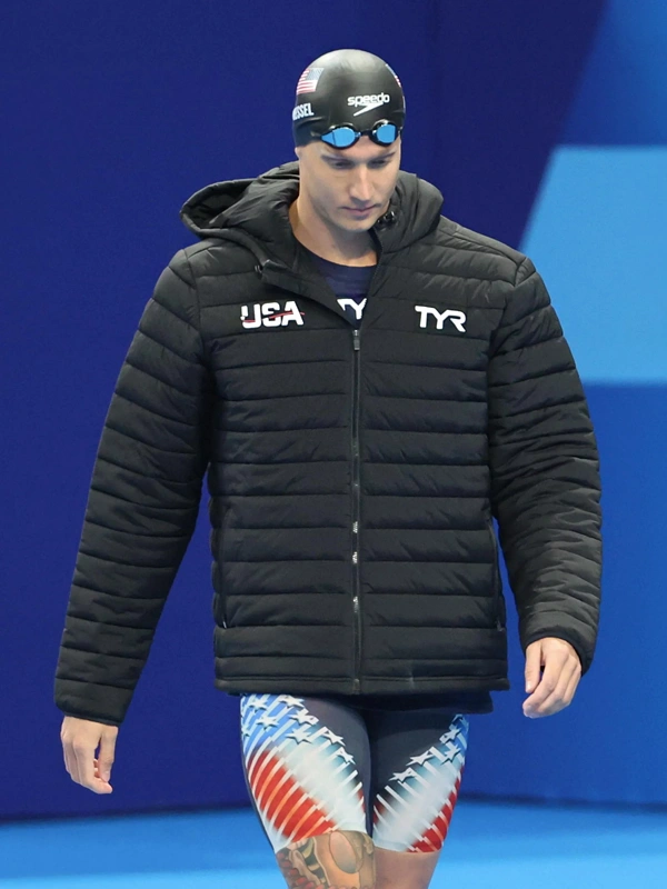 Team USA Hooded Black Puffer Jacket