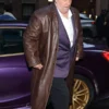 The Penguin Brown Leather Coat Colin Farrell