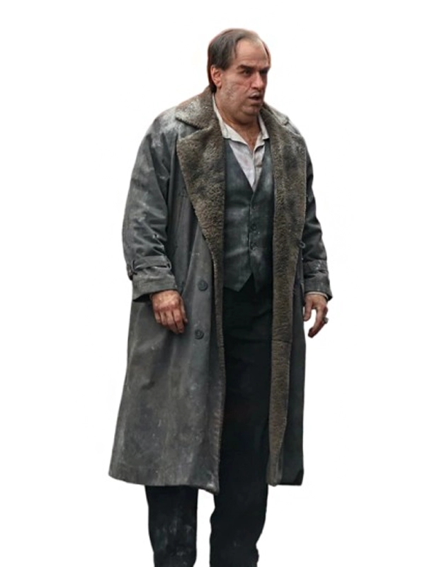 The Penguin Colin Farrell Grey Shearling Coat