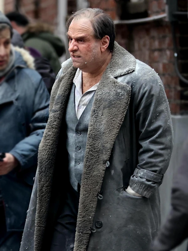 The Penguin Colin Farrell Grey Shearling Trench Coat