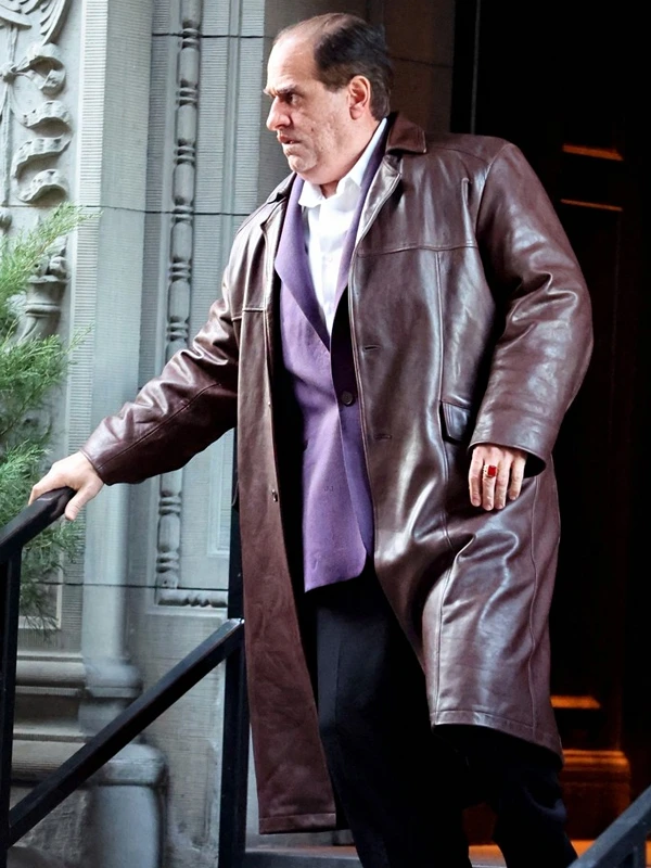 The Penguin Oswald Cobblepot Brown Leather Coat