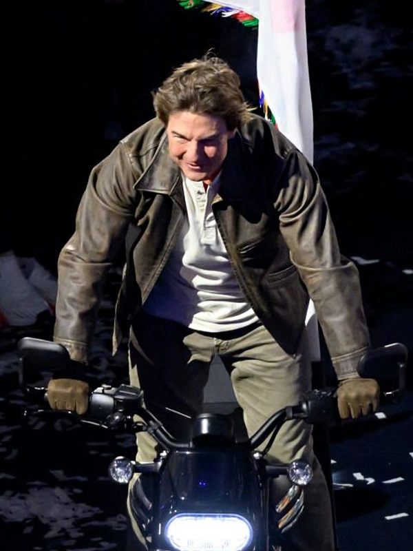 Tom Cruise Olympic Closing Ceremony Leather Jacket