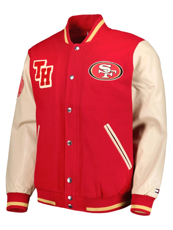 Tommy Hilfiger Scarlet 49ers Varsity Jacket