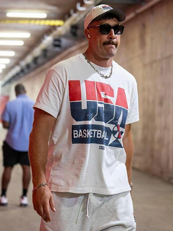 Travis Kelce Kith USA Basketball White T-shirt