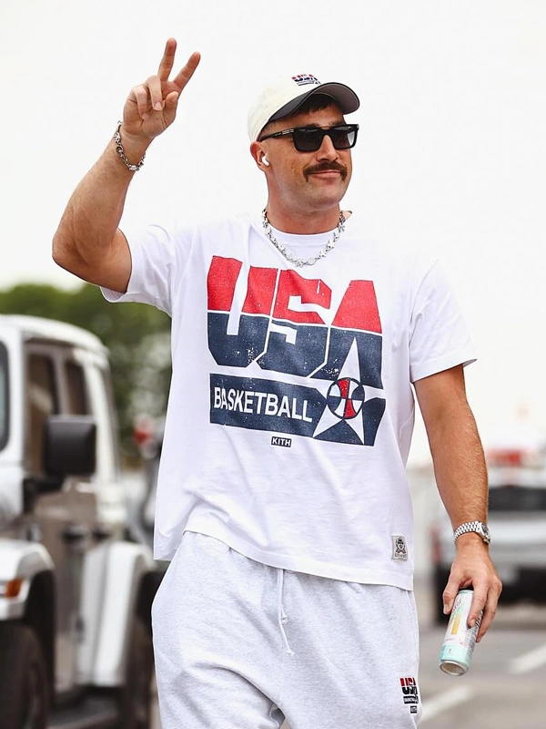 Travis Kelce USA Basketball White Kith T-shirt