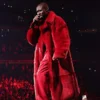 Usher Fur Coat Red