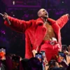 Usher Past Present Future Tour Red Fur Coat