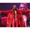 Usher Red Shearling Fur Coat