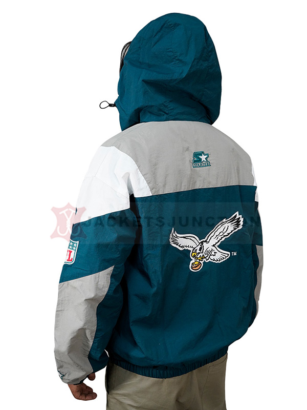 Vintage 90s Eagles Starter Half Zip Pullover Jacket