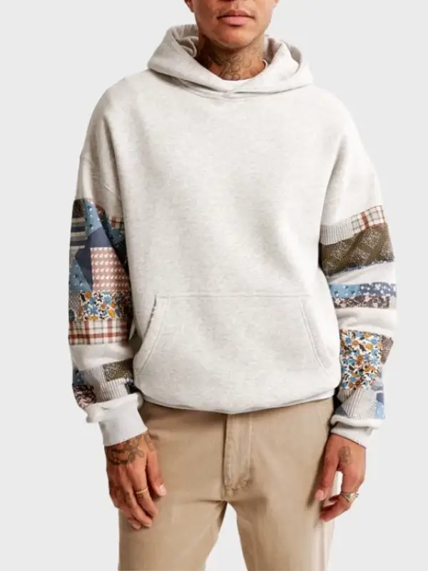 abercrombie patchwork sleeve hoodie