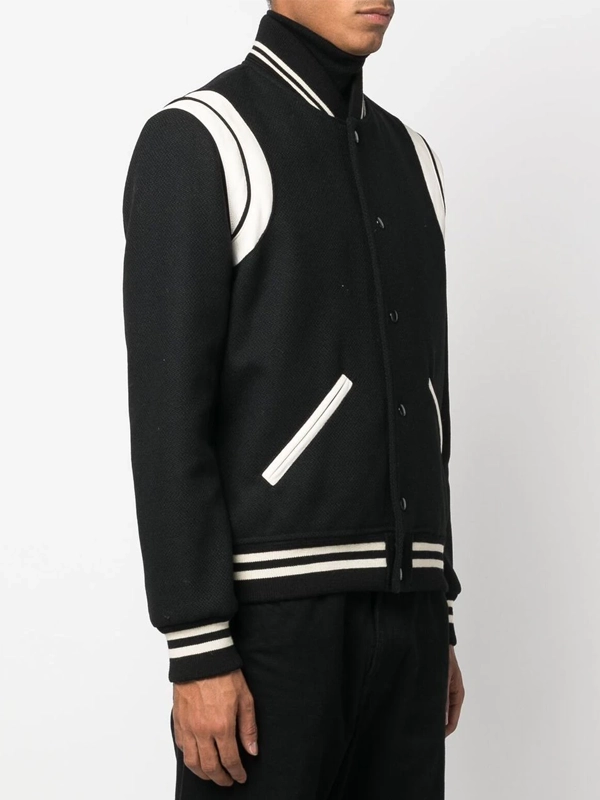 saint laurent teddy black bomber jacket