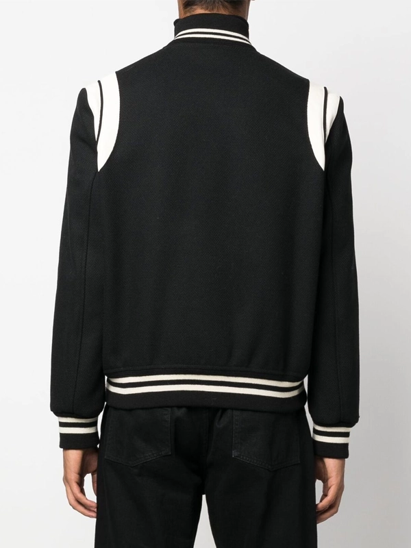 saint laurent teddy bomber jacket black