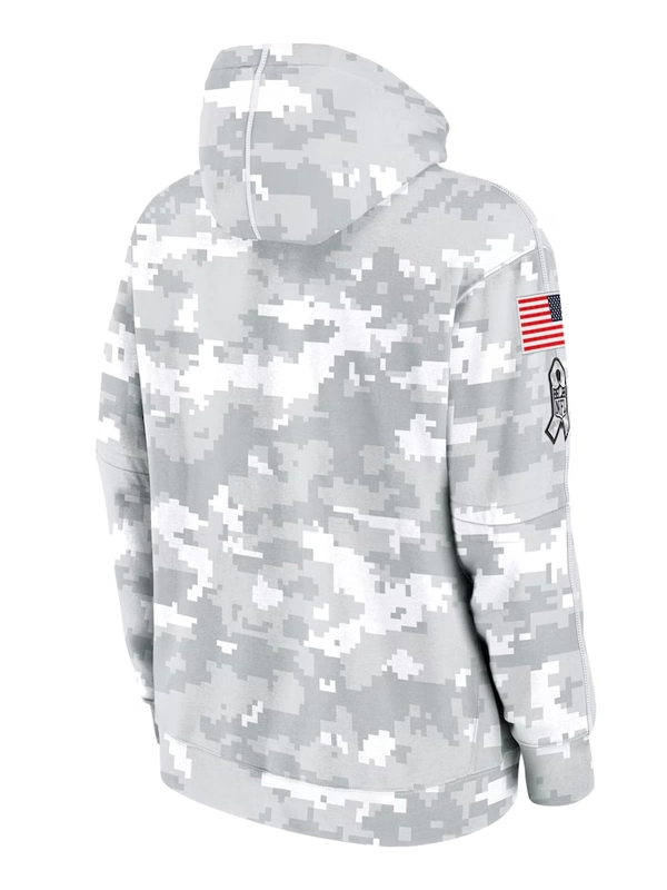 2024 Atlanta Falcons Arctic Camo Salute to Service Club Grey Hoodie