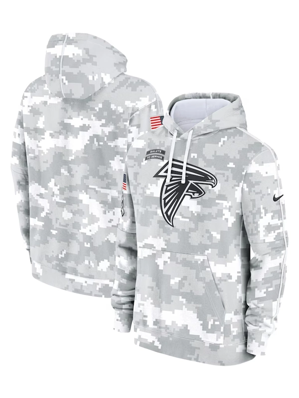 2024 Atlanta Falcons Arctic Camo Salute to Service Hoodie