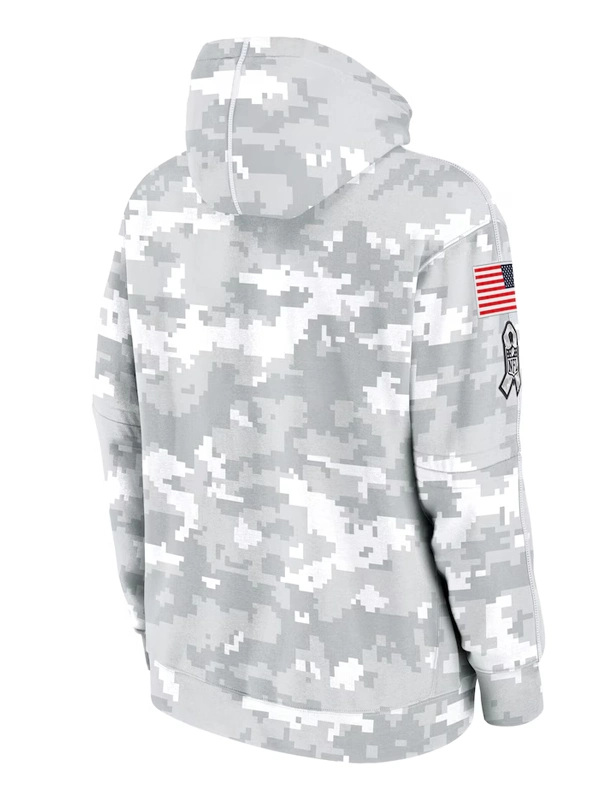 2024 Buffalo Bills Arctic Camo Salute to Service Club Grey Hoodie