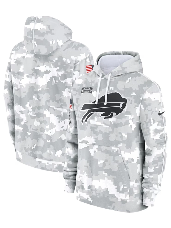 2024 Buffalo Bills Arctic Camo Salute to Service Hoodie