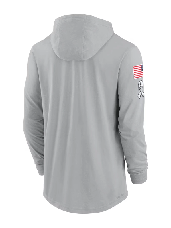 2024 Cleveland Browns Salute to Service Gray Long Sleeve Hooded T-Shirt