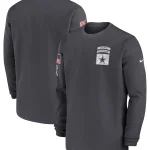 2024 Dallas Cowboys Salute To Service Black Long Sleeve T-Shirt