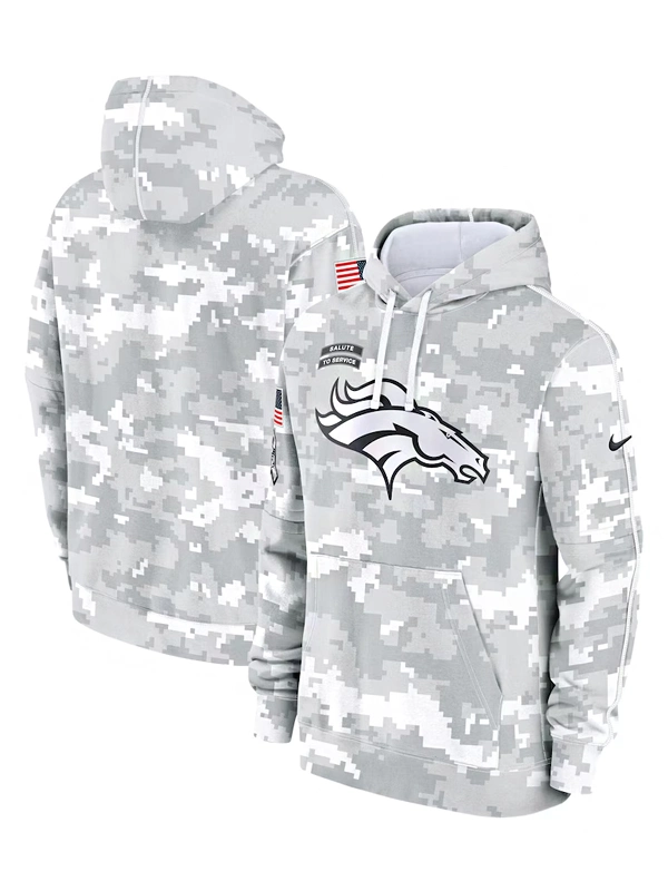 2024 Denver Broncos Arctic Camo Salute to Service Hoodie