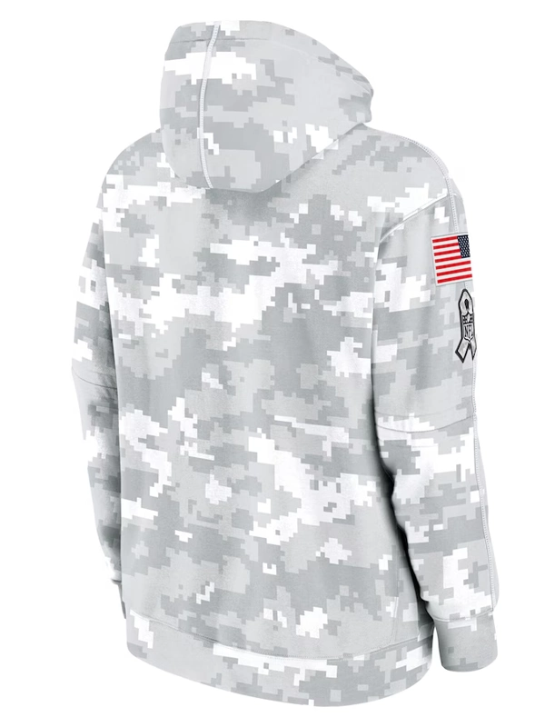 2024 Green Bay Packers Arctic Camo Salute to Service Club Grey Hoodie