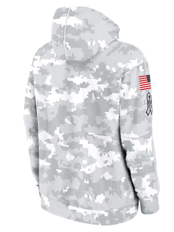 2024 Kansas City Chiefs Arctic Camo Salute to Service Club Grey Hoodie