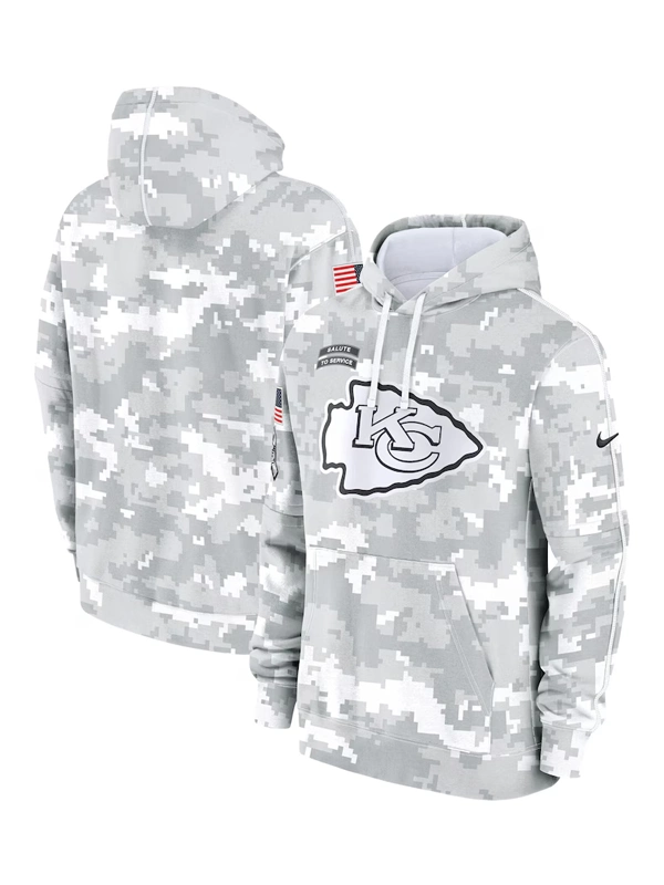 2024 Kansas City Chiefs Arctic Camo Salute to Service Hoodie