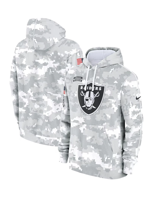 2024 Las Vegas Raiders Arctic Camo Salute to Service Hoodie