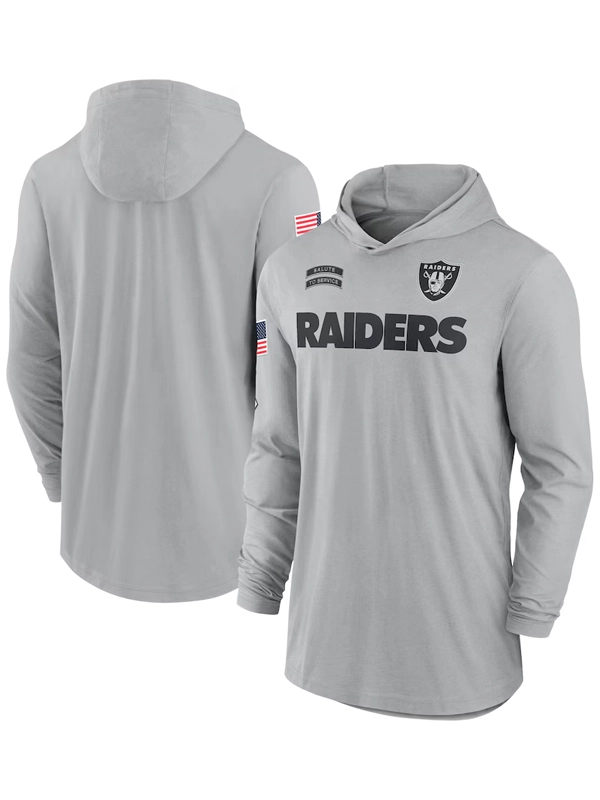 2024 Las Vegas Raiders Salute to Service Long Sleeve Hooded T-Shirt