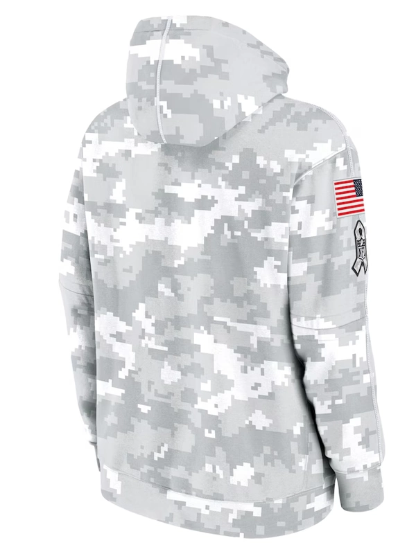 2024 Miami Dolphins Arctic Camo Salute to Service Club Grey Hoodie