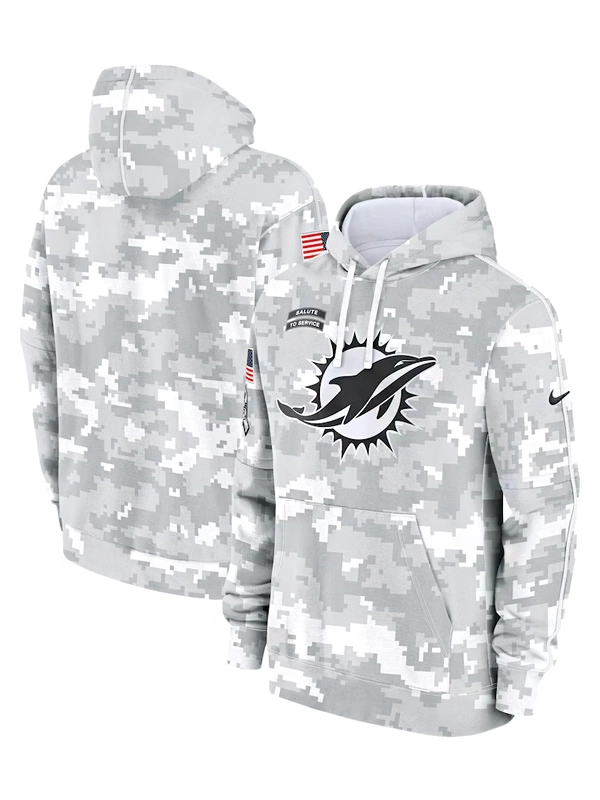 2024 Miami Dolphins Arctic Camo Salute to Service Hoodie