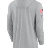 2024 New England Patriots Salute to Service Gray Long Sleeve Hooded T-Shirt