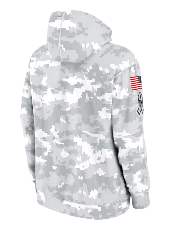 2024 New Orleans Saints Arctic Camo Salute to Service Club Grey Hoodie