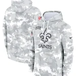 2024 New Orleans Saints Arctic Camo Salute to Service Hoodie