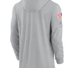 2024 New Orleans Saints Salute to Service Grey Long Sleeve Hooded T-Shirt