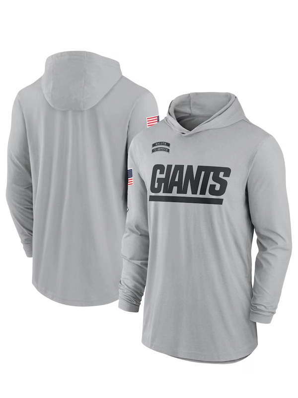 2024 New York Giants Salute to Service Long Sleeve Hooded T-Shirt