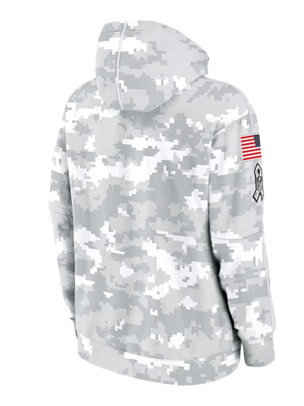 2024 New York Jets Arctic Camo Salute to Service Club Grey Hoodie