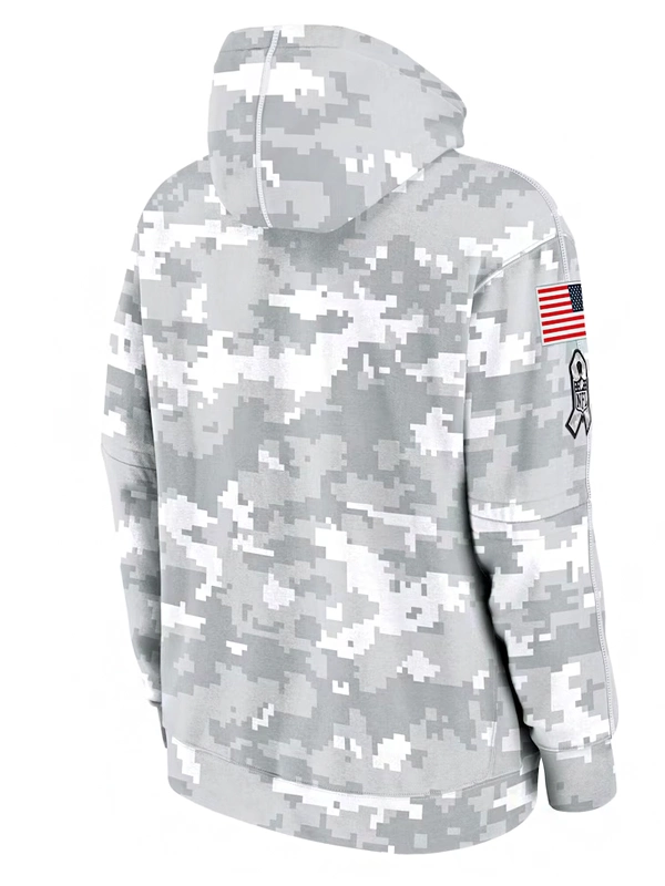 2024 Philadelphia Eagles Arctic Camo Salute to Service Club Grey Hoodie