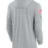 2024 Philadelphia Eagles Salute to Service Gray Long Sleeve Hooded T-Shirt