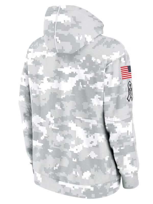 2024 San Francisco 49ers Arctic Camo Salute to Service Club Grey Hoodie